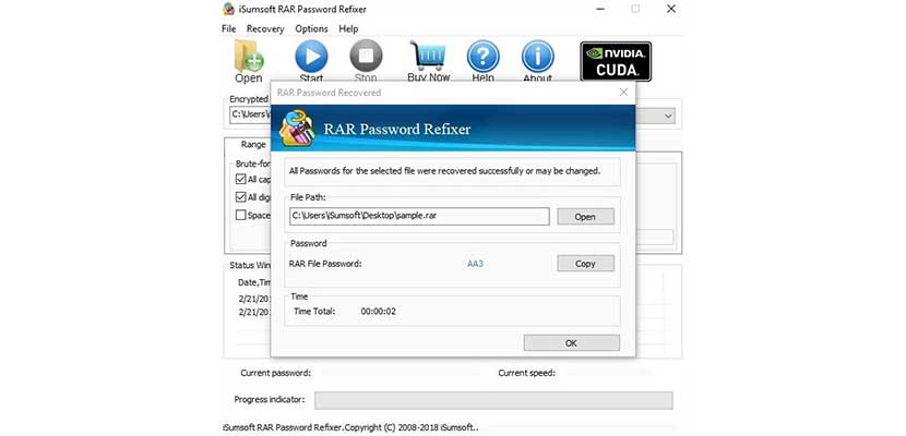 Melalui Aplikasi iSUmsoft RAR Password Refixer